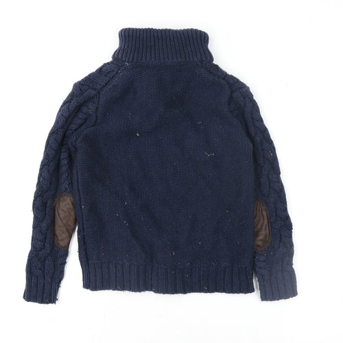 babyGap Girls Blue Henley Cable Knit Jumper 5 Years Wool Blend