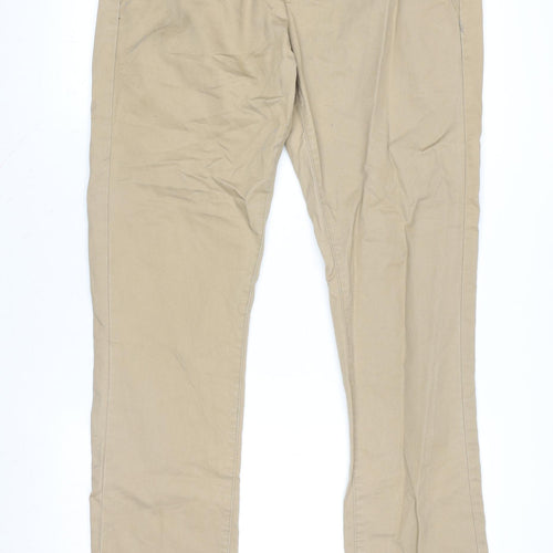 Topman Men's Beige Slim Fit Chino Trousers W34 L32