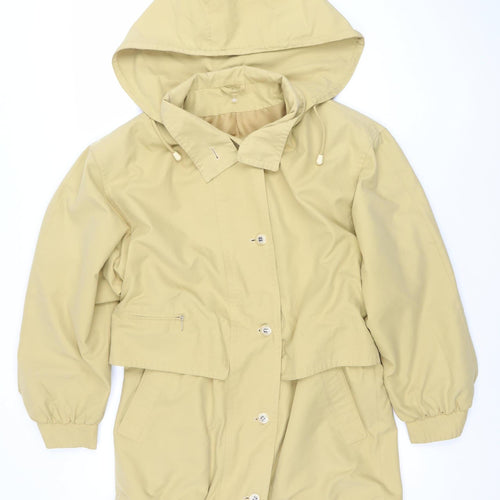Dannimac Women's Beige Hooded Waterproof Mid-Length Rain Jacket M