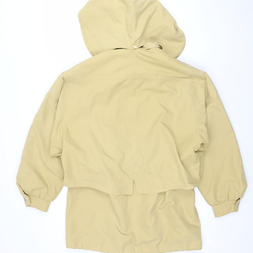 Dannimac Women's Beige Hooded Waterproof Mid-Length Rain Jacket M