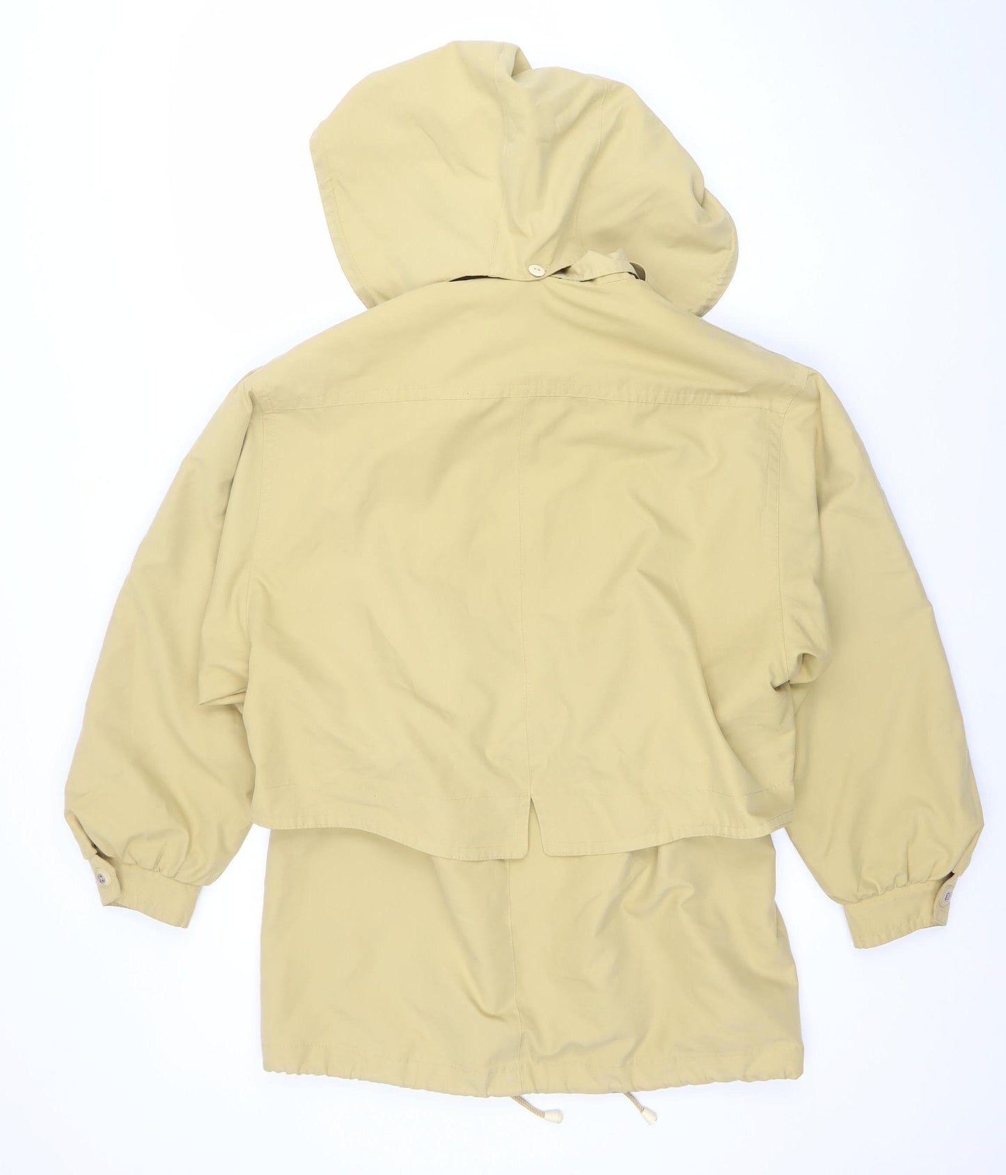 Dannimac Women's Beige Hooded Waterproof Mid-Length Rain Jacket M
