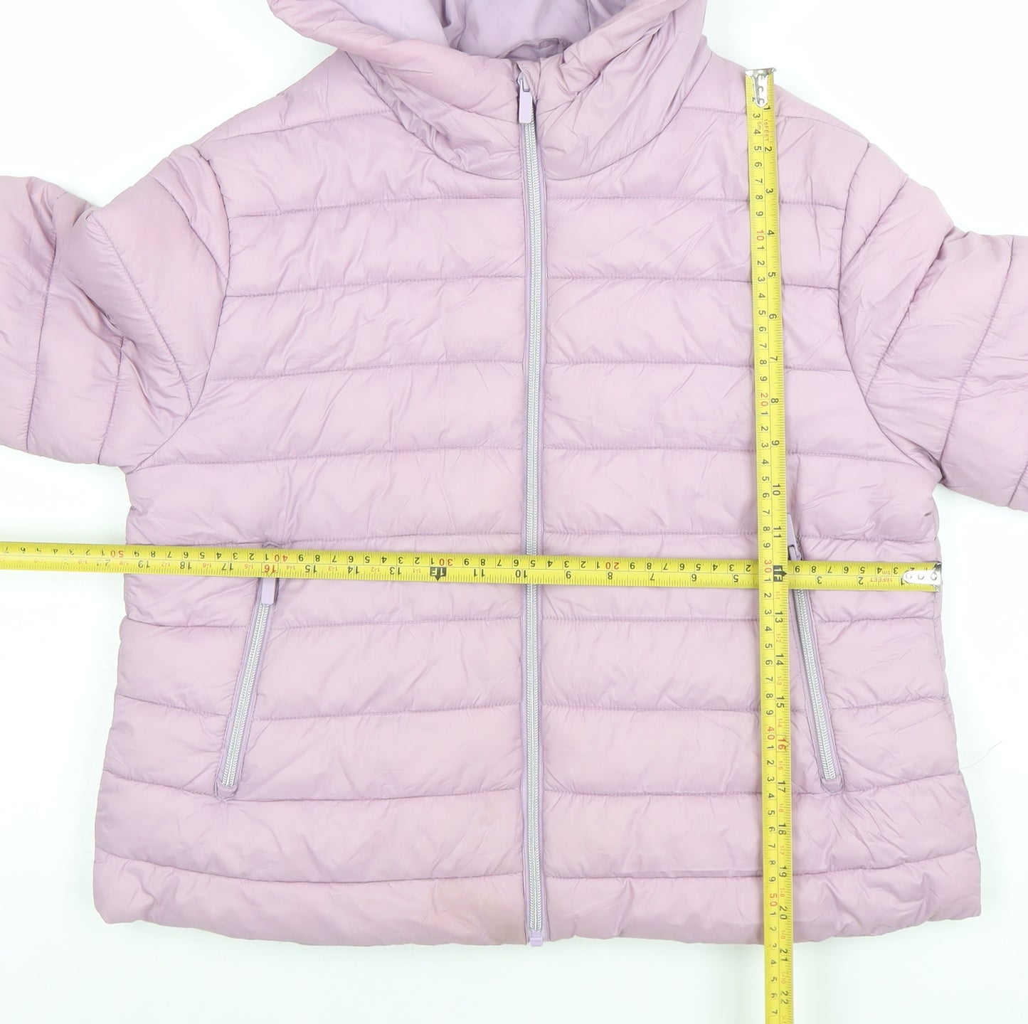 Next Girls Purple Hooded Puffer Jacket 12 Years Lightweight Quilted Coat