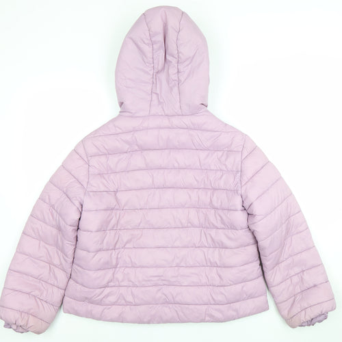 Next Girls Purple Hooded Puffer Jacket 12 Years Lightweight Quilted Coat
