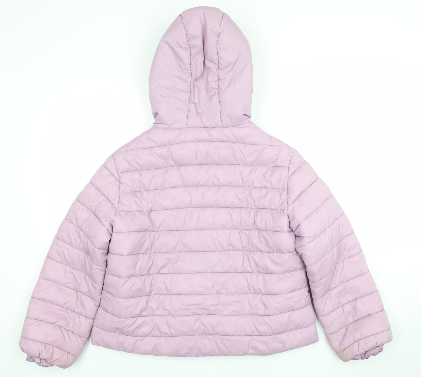 Next Girls Purple Hooded Puffer Jacket 12 Years Lightweight Quilted Coat