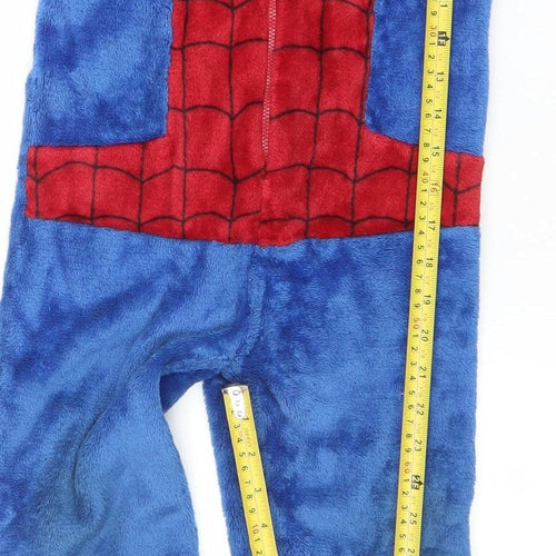 Marvel Spider-Man Boys Blue Red Fleece Hooded Onesie 6-7 Years