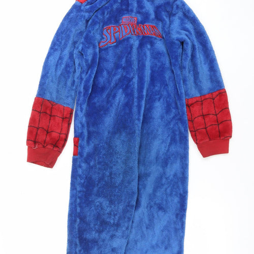 Marvel Spider-Man Boys Blue Red Fleece Hooded Onesie 6-7 Years