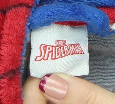 Marvel Spider-Man Boys Blue Red Fleece Hooded Onesie 6-7 Years