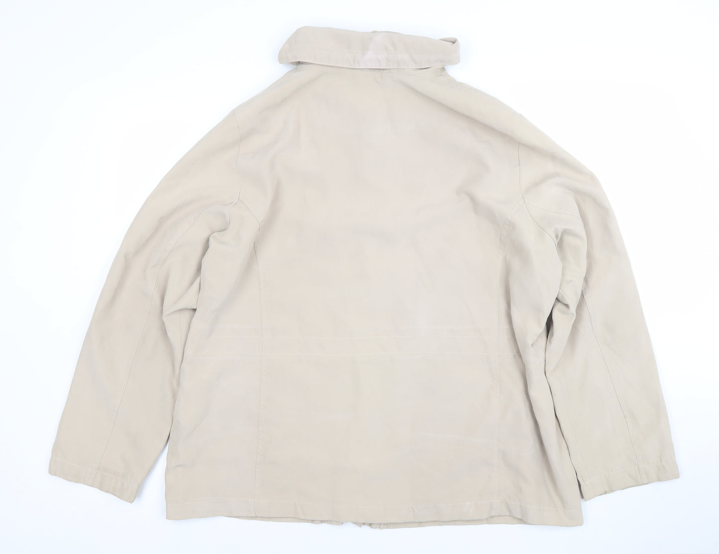 BHS Women Beige Hooded Anorak Jacket Size 20 Cotton Blend