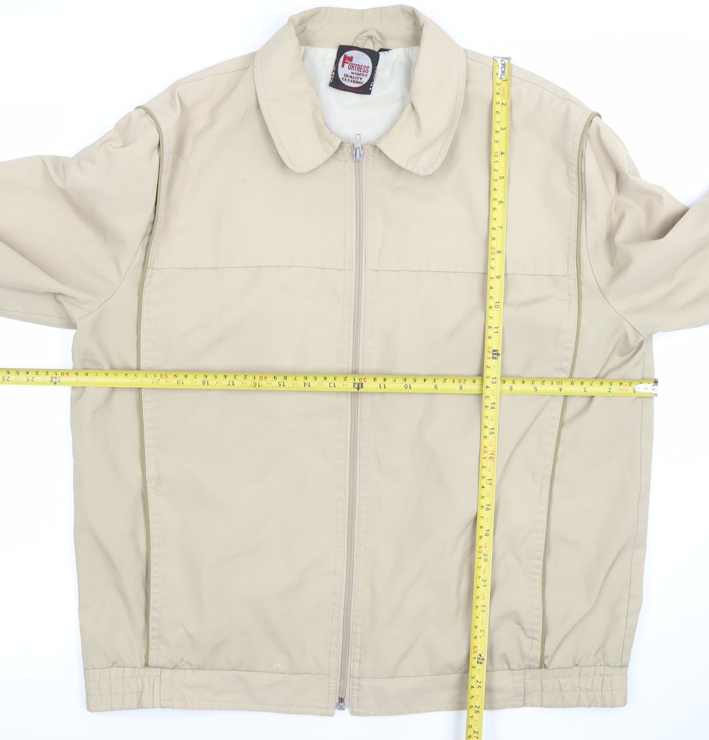 Fortress Men's Beige L Basic Zip-Up Work Jacket 44in
