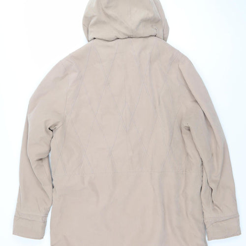 Valerie Hayes Women Beige Hooded Parka Jacket Size 14