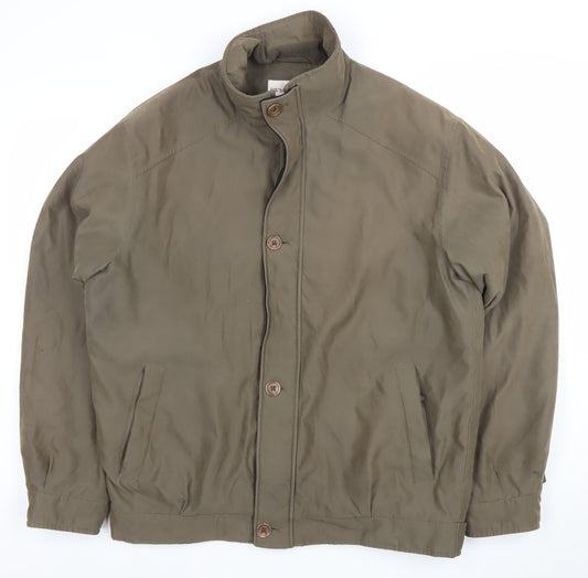 EWM Men’s Brown Stand-Up Collar Lined Cotton Blend Jacket Size M