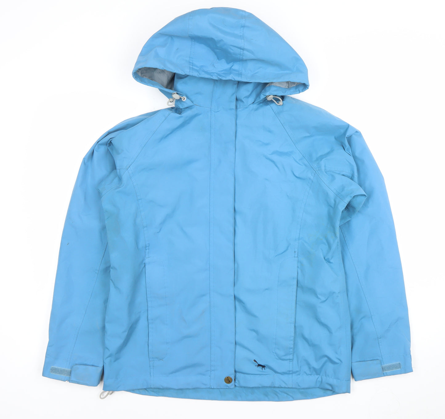 Outdoor Scene Womens Blue Waterproof Rain Jacket Hooded Size S 10-12 UK