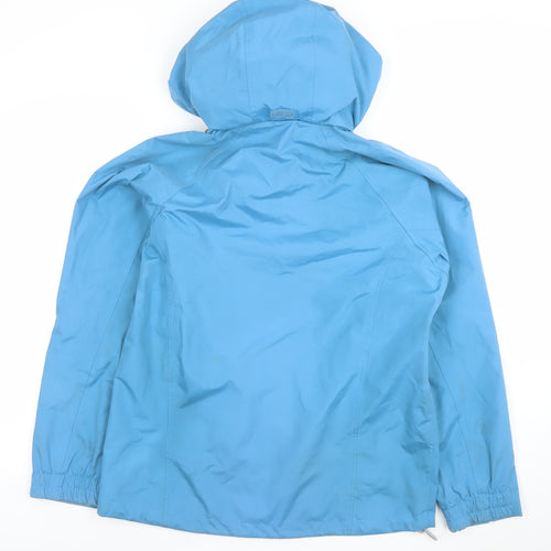 Outdoor Scene Womens Blue Waterproof Rain Jacket Hooded Size S 10-12 UK