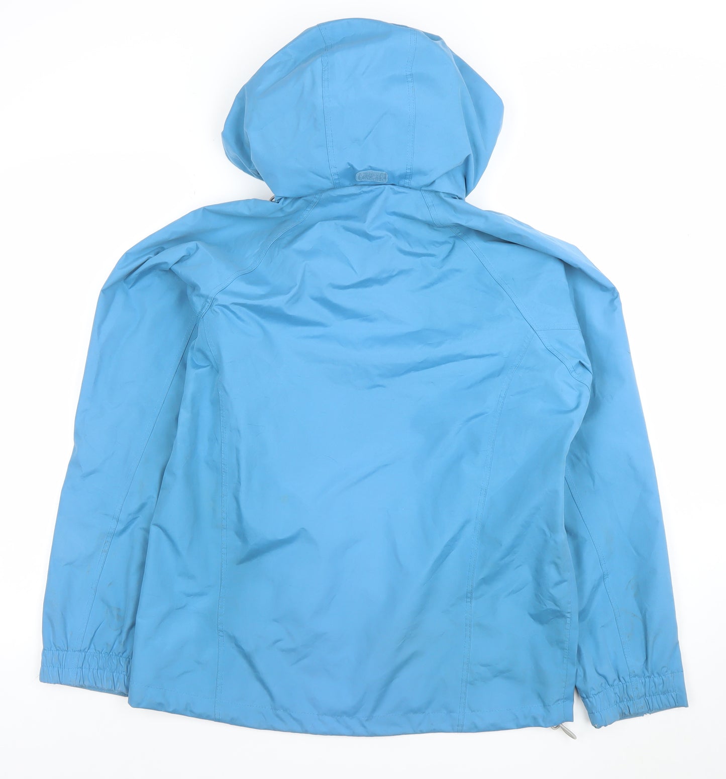 Outdoor Scene Womens Blue Waterproof Rain Jacket Hooded Size S 10-12 UK