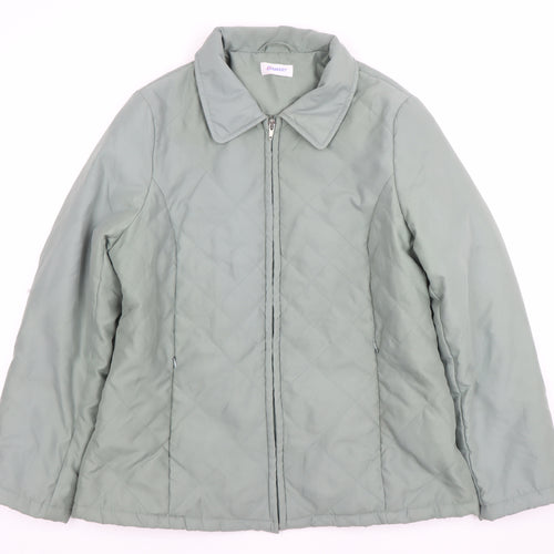 Damart Women Green Quilted Mid-Length Jacket Size 12