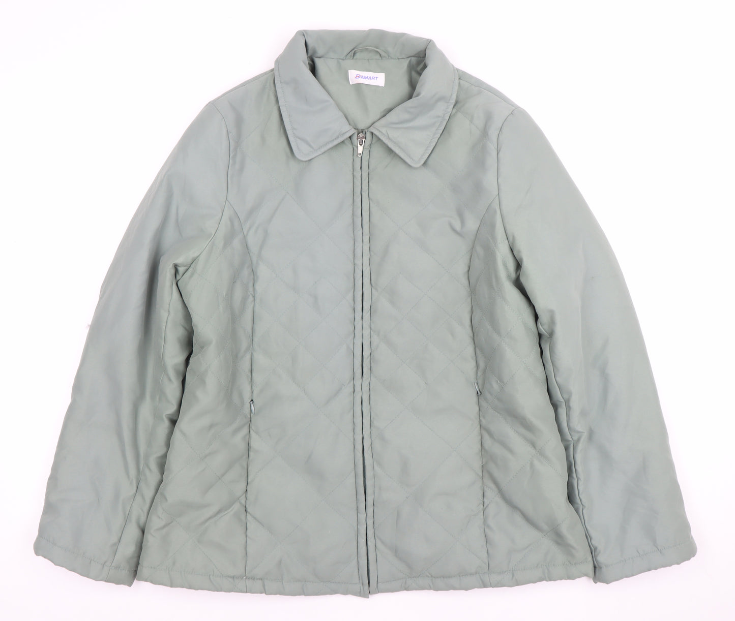 Damart Women Green Quilted Mid-Length Jacket Size 12