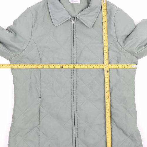 Damart Women Green Quilted Mid-Length Jacket Size 12
