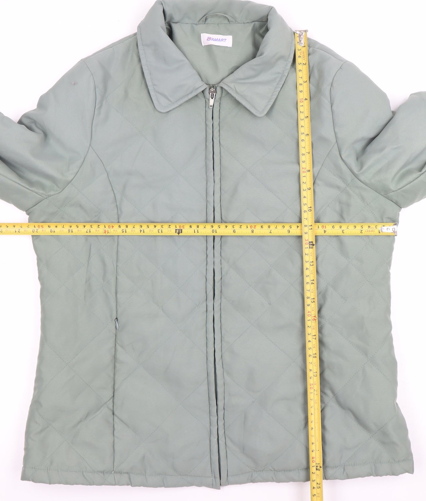 Damart Women Green Quilted Mid-Length Jacket Size 12