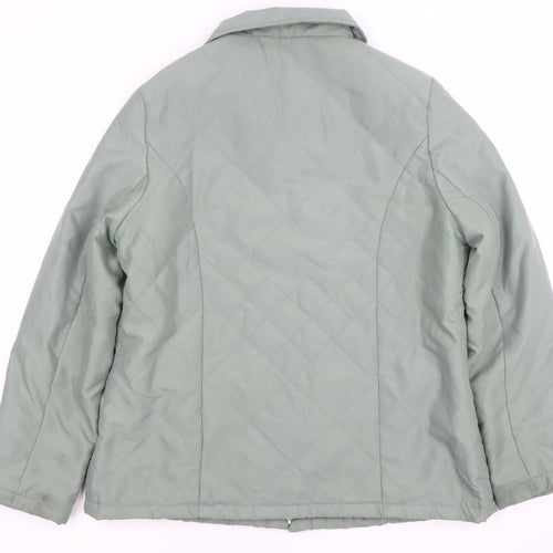 Damart Women Green Quilted Mid-Length Jacket Size 12