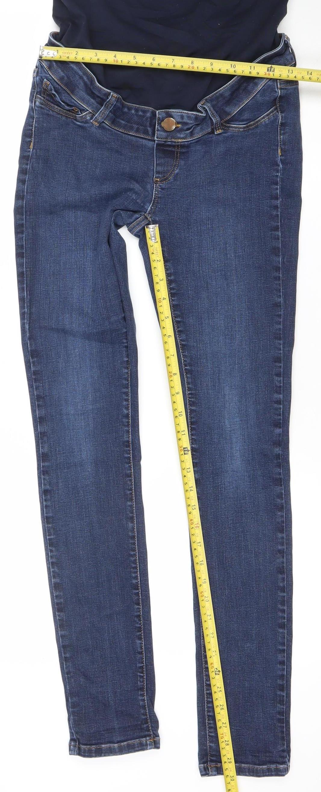 Seraphine Women's Blue Maternity Skinny Jeans Size 10 UK Stretch Denim