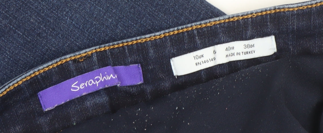 Seraphine Women's Blue Maternity Skinny Jeans Size 10 UK Stretch Denim