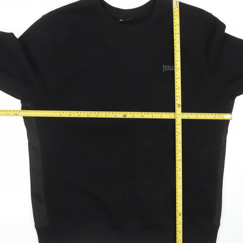 Everlast Men’s Black Crew Neck Sweatshirt L Pullover Fleece Logo