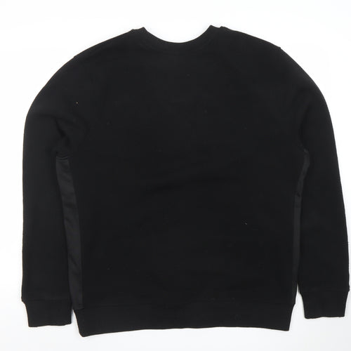 Everlast Men’s Black Crew Neck Sweatshirt L Pullover Fleece Logo