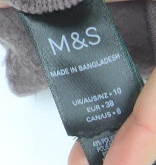 Marks and Spencer Women Brown Size 10 Cotton Blend Pullover Sweatshirt