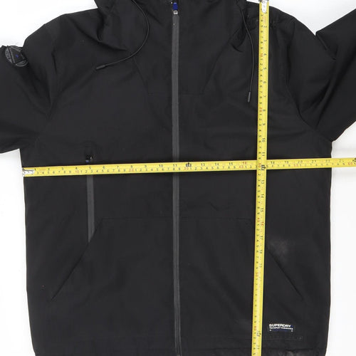 Superdry Women Black L Elite Windcheater Hooded Windbreaker Jacket