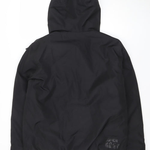 Superdry Women Black L Elite Windcheater Hooded Windbreaker Jacket