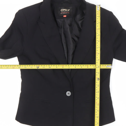 ONLY Essentials Women's Black Single-Breasted Blazer Size 8