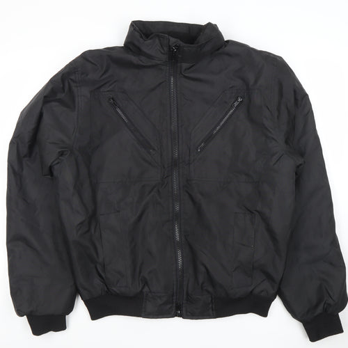 Workwear Mens Black M Bomber Jacket Zip Waterproof Polyester
