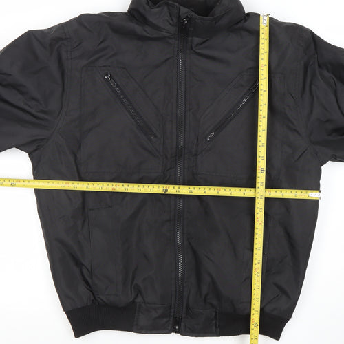 Workwear Mens Black M Bomber Jacket Zip Waterproof Polyester