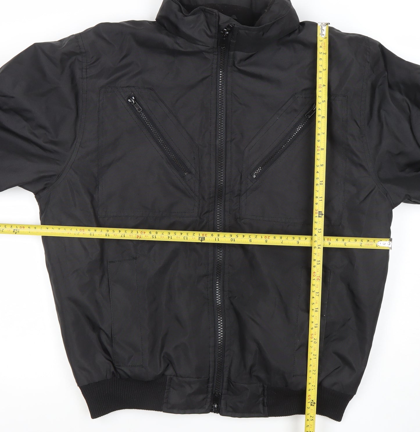 Workwear Mens Black M Bomber Jacket Zip Waterproof Polyester