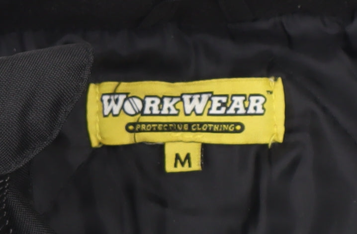 Workwear Mens Black M Bomber Jacket Zip Waterproof Polyester