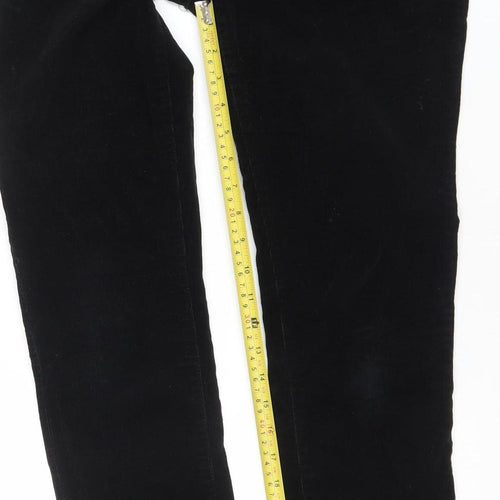 Hush Womens Black Velvet Stretch Slim Trousers Size 12