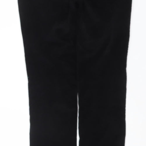 Hush Womens Black Velvet Stretch Slim Trousers Size 12