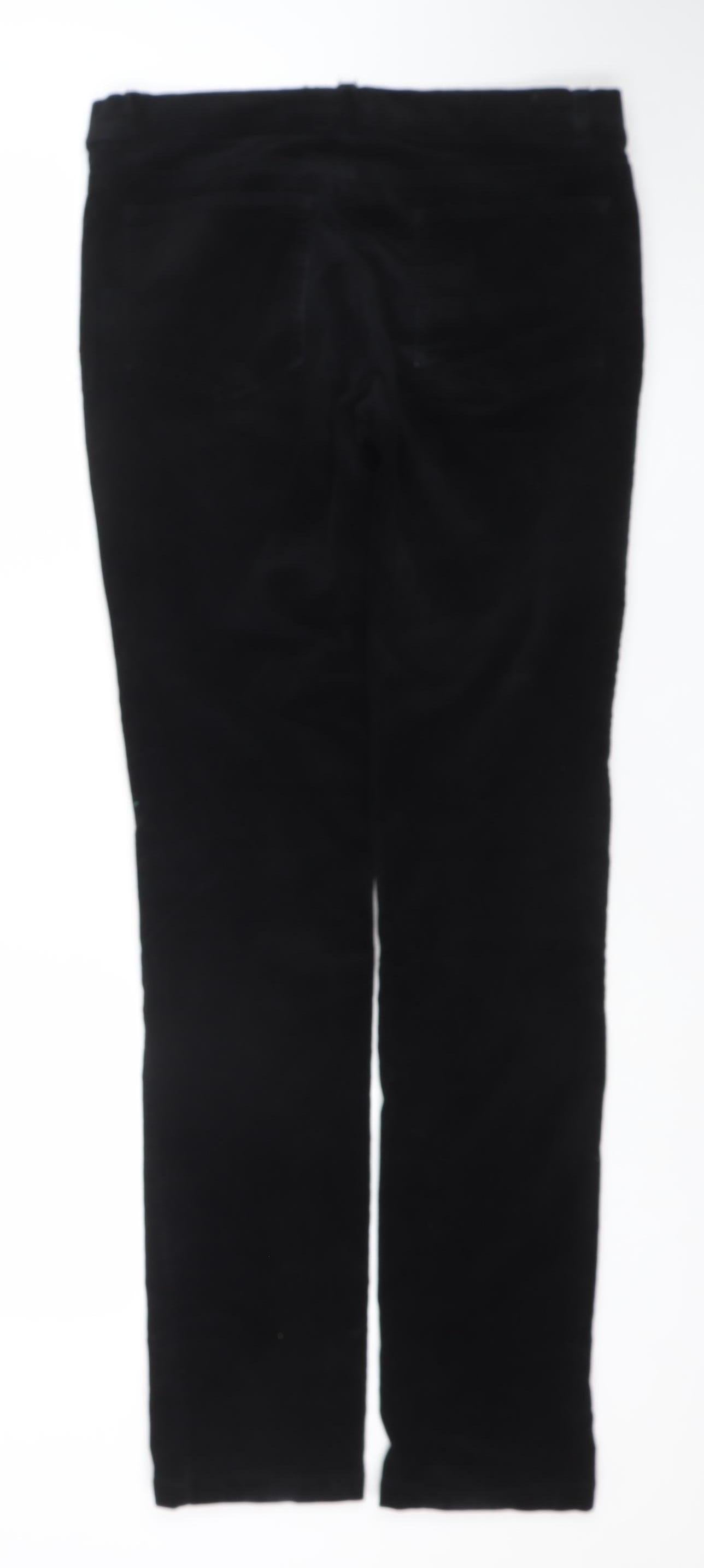 Hush Womens Black Velvet Stretch Slim Trousers Size 12