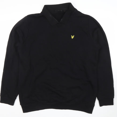 Lyle & Scott Men's Black Long Sleeve Polo Shirt Size L