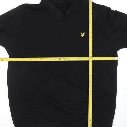 Lyle & Scott Men's Black Long Sleeve Polo Shirt Size L