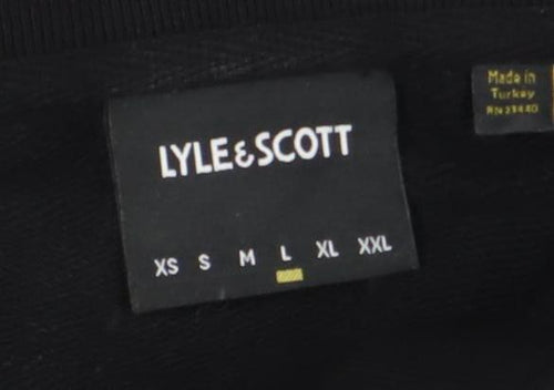 Lyle & Scott Men's Black Long Sleeve Polo Shirt Size L