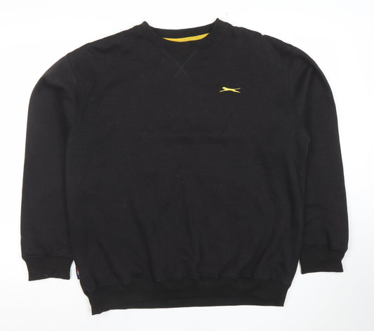 Slazenger Men's Black Pullover Sweatshirt L Crew Neck Sports Top