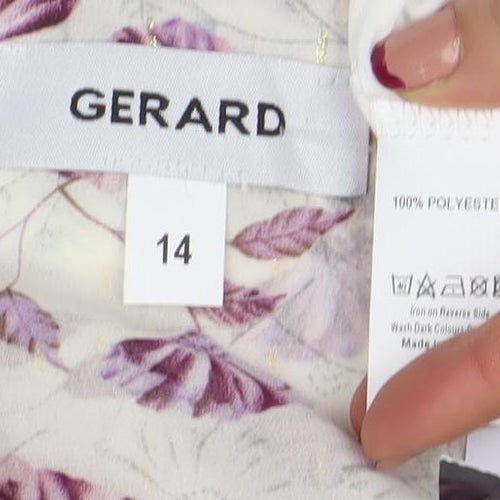 Gerard Womens Multicoloured Floral Tunic Blouse Size 14