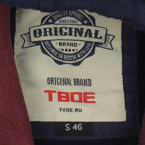 TVOE Men's Blue Full Zip Hoodie S 46 Brooklyn Athletics Graphic