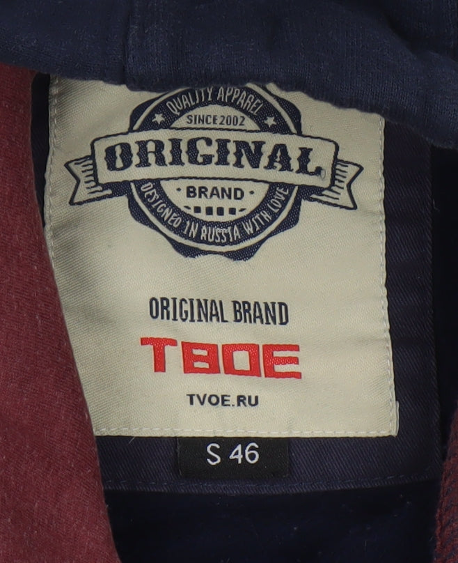 TVOE Men's Blue Full Zip Hoodie S 46 Brooklyn Athletics Graphic