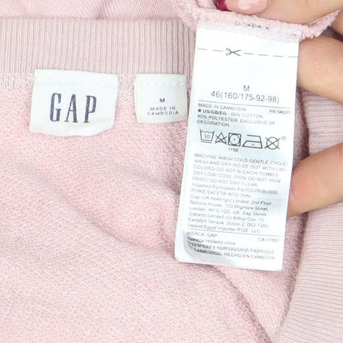 GAP Women Pink Logo Crew Neck Long Sleeve Sweatshirt Size M