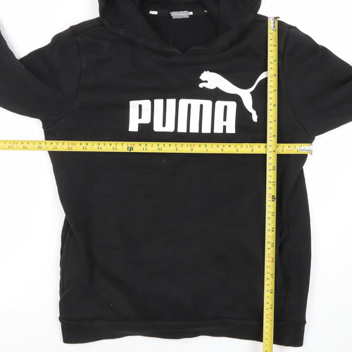 Puma Boys Black Pullover Hoodie Size 13-14 Years Cotton Blend