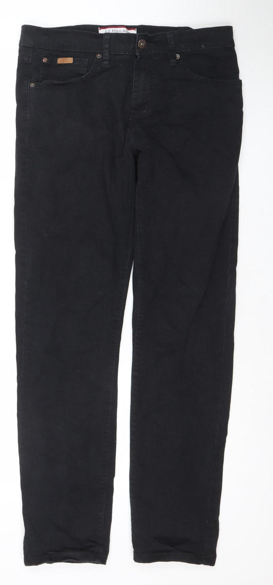 U.S. Polo Assn. Men's Black Slim Fit Chino Trousers 32R