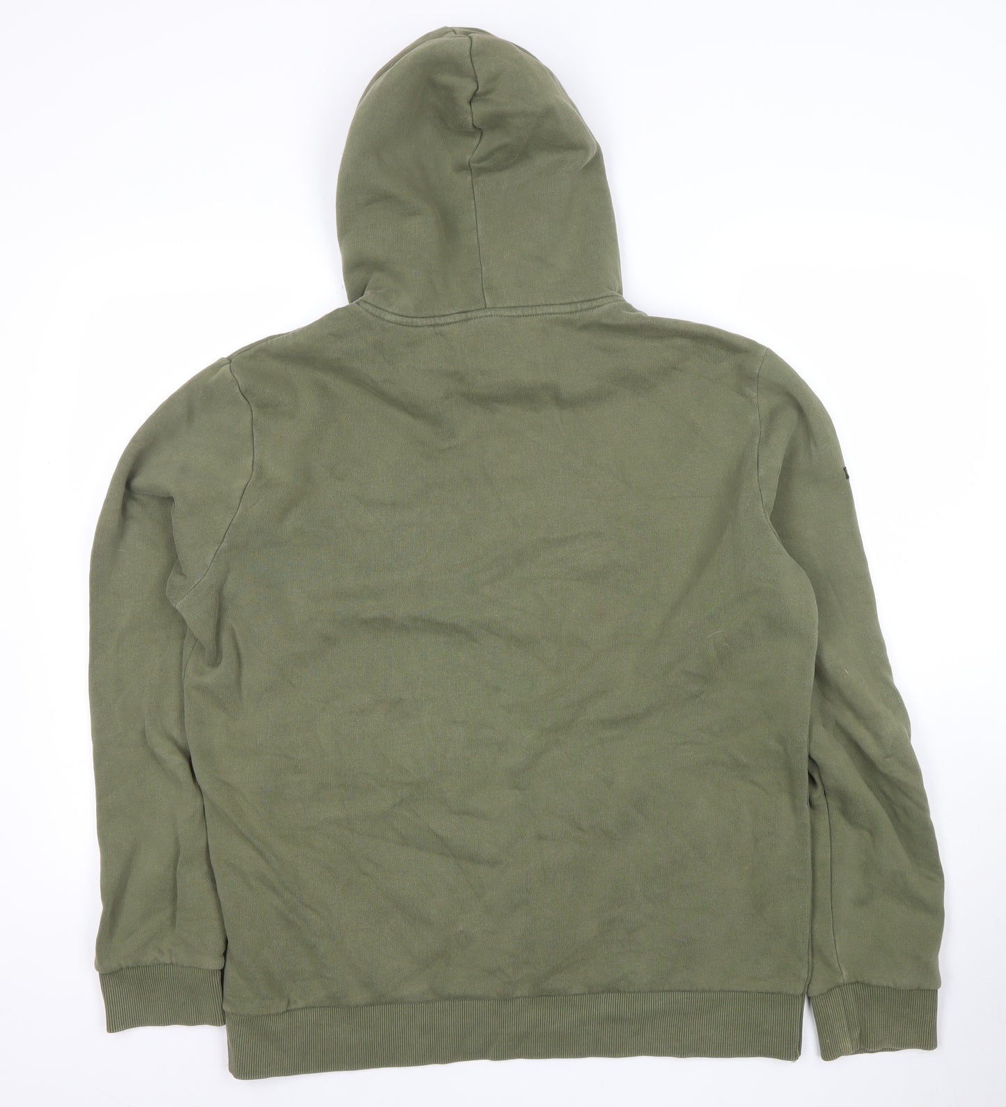 Superdry Men's Green XL Pullover Hoodie Logo Fleece Sweatshirt
