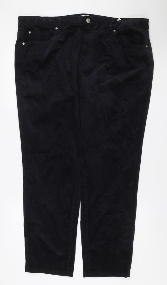 Marks and Spencer Women’s Black Corduroy Stretch Trousers Size 22 Short